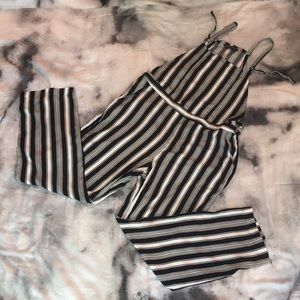 Striped Overall Jumpsuit
